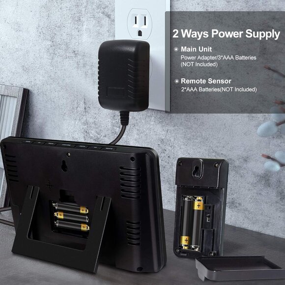 Wireless Indoor Outdoor Weather Station with Color Display, Digital Thermometer - Picture 9 of 9